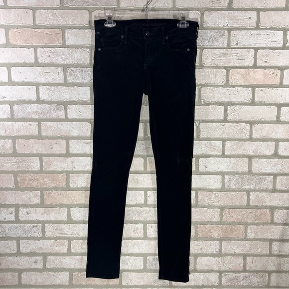 Citizens of Humanity Avedon Skinny Black Velvet Jeans Size 25 - Picture 2 of 12